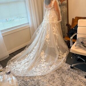 Cream floral wedding dress from Vow’d